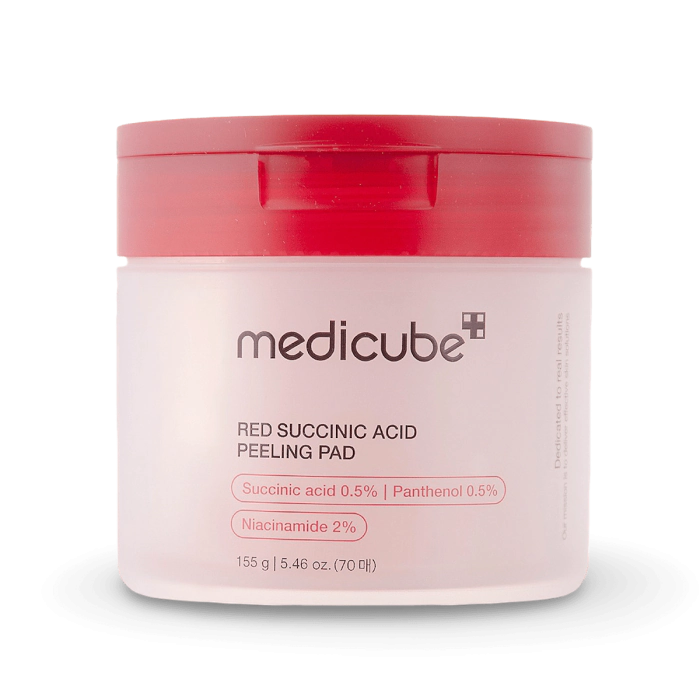 Medicube Red Succinic Acid Peeling Pad – Discos Exfoliantes para Acné, Poros e Imperfecciones | 70 unidades