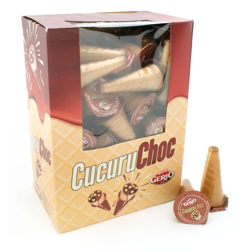 Cucuruchoc chocolate Gerio barquillo relleno con chocolate y galleta – unidad