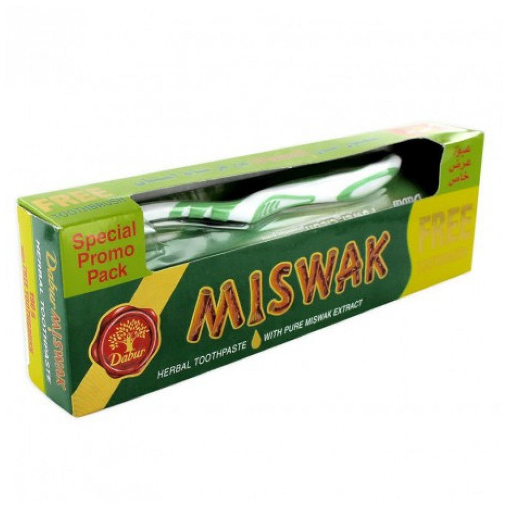 Pasta de dientes Miswak árabe 120g + 50g con cepillo para higiene bucal natural