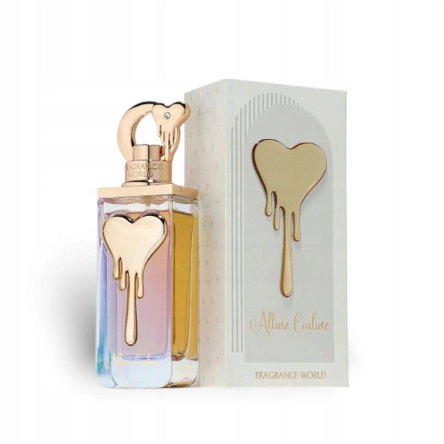 Perfume femenino Allure Couture Fragrance World 100 ml con notas de limón confitado, panacota y vainilla