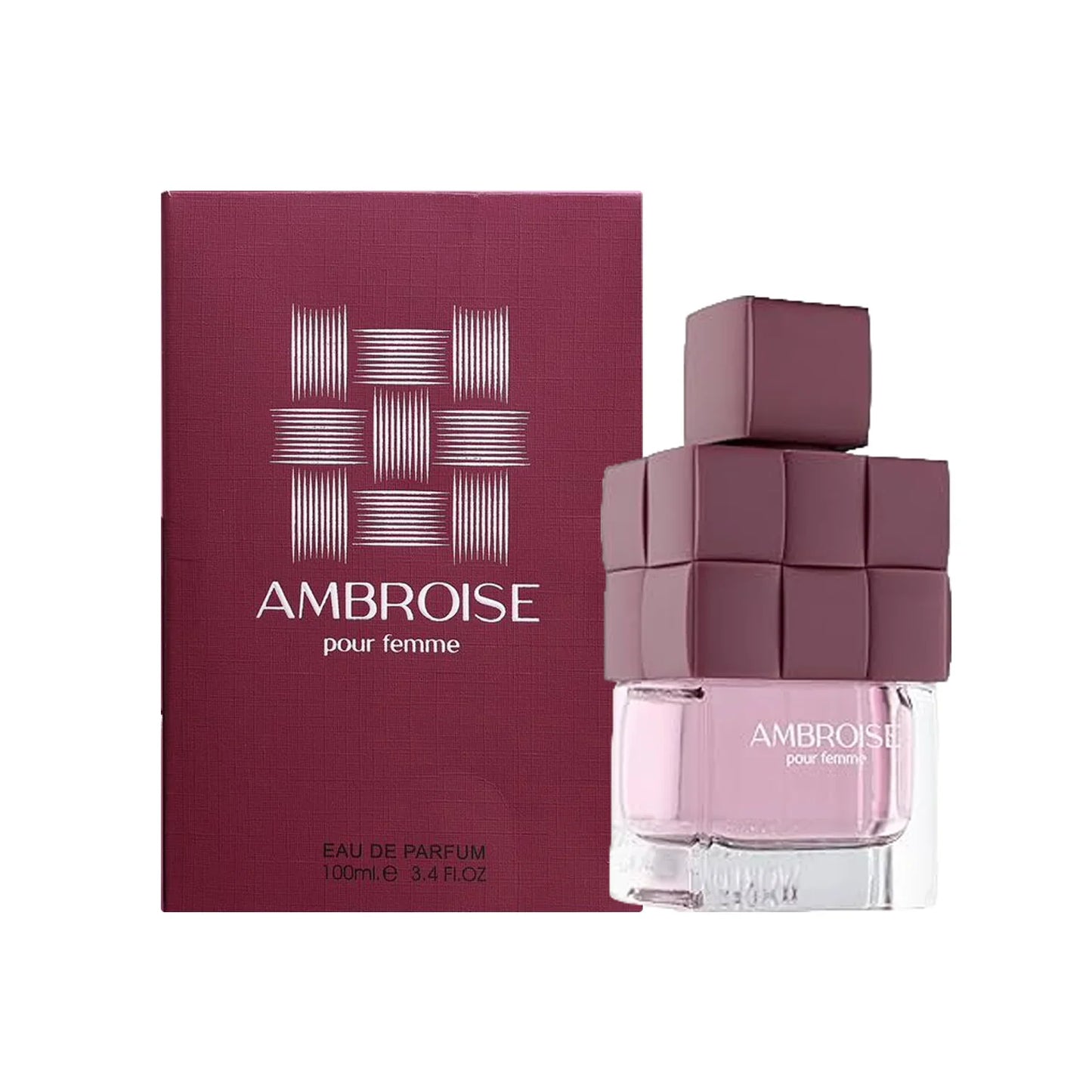 Perfume Ambroise Pour Femme Fragrance World con notas de cereza, frambuesa, rosa, oud y pachulí