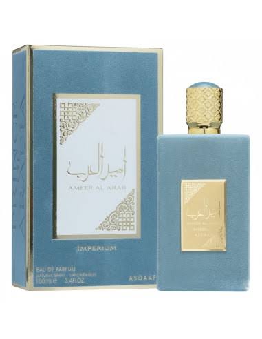 Perfume Ameer Al Arab Imperium Asdaaf con notas de bergamota, jengibre, manzana, ámbar y sándalo