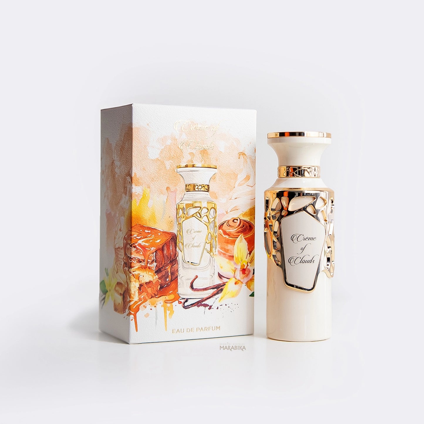 Perfume unisex Creme of Clouds Fragrance World 100 ml con notas de leche de coco, vainilla y azúcar caramelizado
