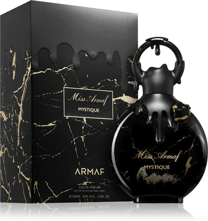 Perfume Miss Armaf Mystique Armaf con notas de pera, fresa, vainilla, café y haba tonka