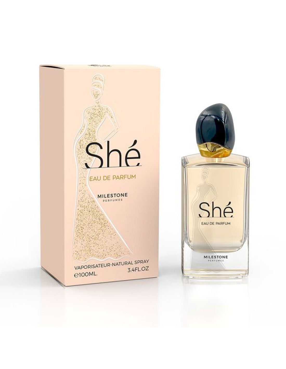 Perfume She Milestone con notas de cassis, rosa de mayo, fresia, vainilla y haba tonka