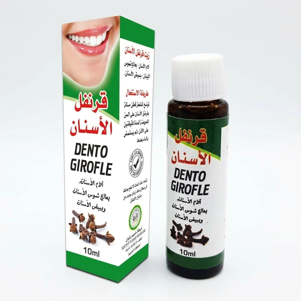 Dento Girofle 10 ml, solución para el cuidado bucal formulada con aceite esencial de clavo.