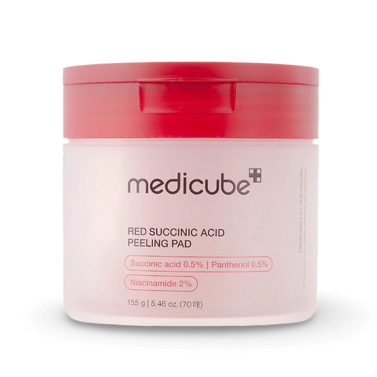 Medicube Red Succinic Acid Peeling Pad – Discos Exfoliantes para Acné, Poros e Imperfecciones | 70 unidades
