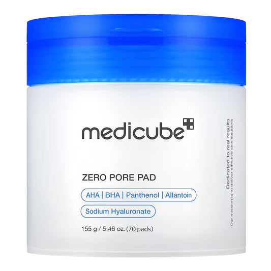 Medicube Zero Pore Pad 2.0, envase de 70 discos exfoliantes coreanos con AHA y BHA para poros y puntos negros