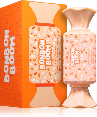 Perfume Bon Bon Boom de Gulf Orchid para mujer con notas de naranja brasileña, mermelada, crema, caramelo y leche.
