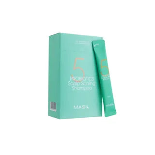 Champú coreano Masil 5 Probiotics Scalp Scaling en monodosis de 8 ml, purificante para cuero cabelludo graso, con tendencia a la caspa y exceso de sebo.