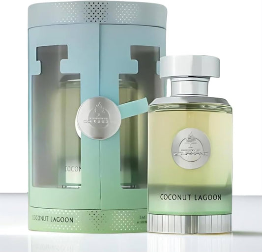Perfume Coconut Lagoon de Paris Corner unisex con notas de limón, mandarina, sandía, caramelo, coco y vainilla.