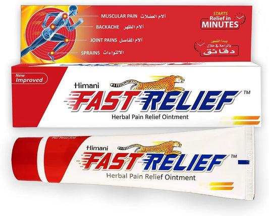 Crema Fast Relief Acción Rápida para masaje muscular y articular con mentol, alcanfor y aceites esenciales.