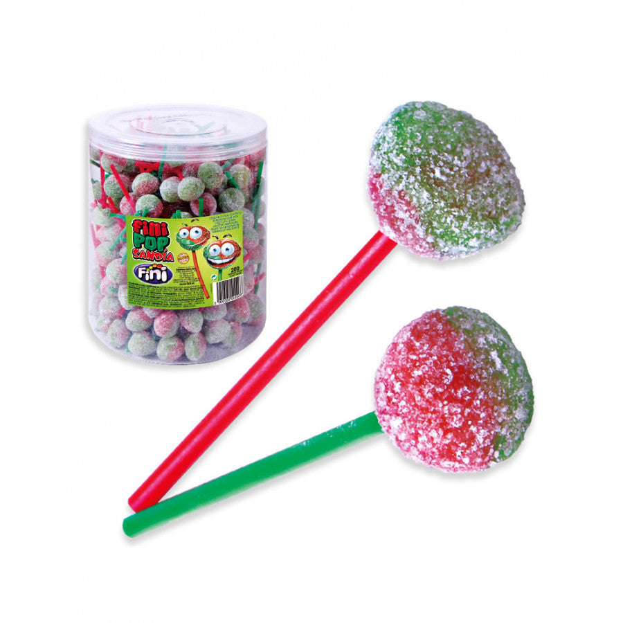 Caramelo con palo Fini Pop sabor sandía con pica pica vendido por unidad