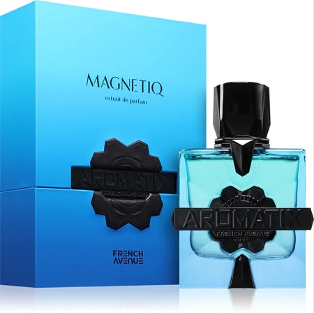 Perfume Magnetiq Aromatix X de French Avenue unisex con notas de lavanda, bergamota, iris, sándalo, ámbar y vainilla.
