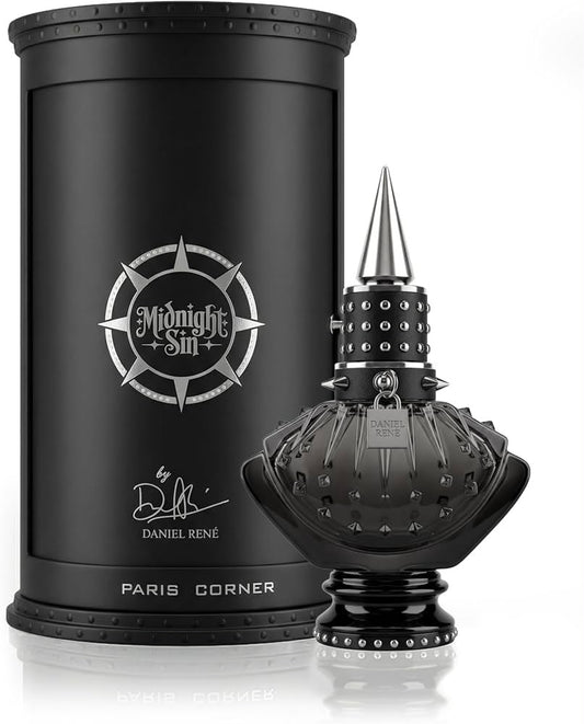 Perfume Midnight Sin de Paris Corner unisex con notas de licor de cereza, té, gardenia, chocolate oscuro, pachulí y vainilla.