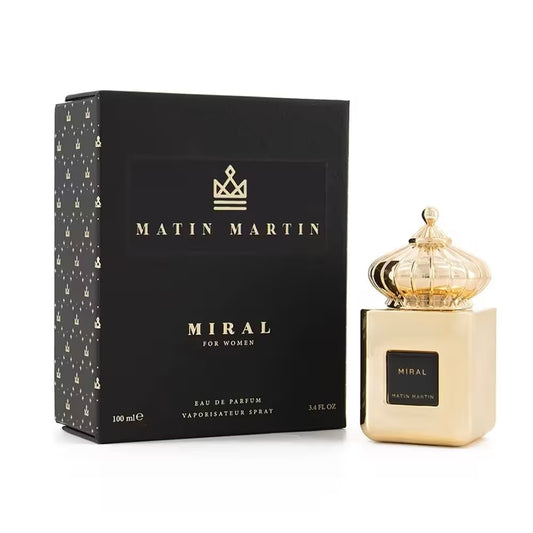 Perfume Miral de Matin Martin para mujer con notas de pera, ciruela, mandarina, jazmín, flor de azahar y haba tonka.