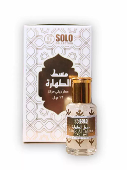 Musk Tahara Solo Collection de 12 ml, concentrado sin alcohol con aroma a almizcle blanco, suave, cremoso y duradero.
