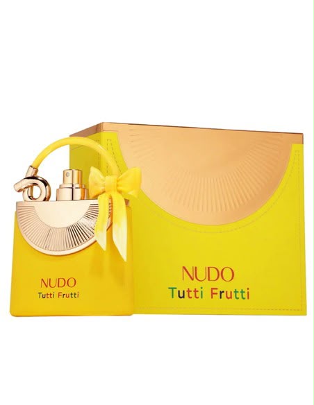 Perfume Nudo Tutti Frutti de Fragrance World unisex con notas de piña, melón, naranja tangerina, gominolas, jazmín y vainilla.