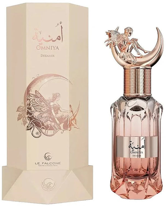 Perfume Omniya Dreamer de Le Falconé para mujer con notas de frambuesa, grosellas negras, té de jazmín, vainilla y cachemira.