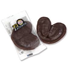 Palmera grande de hojaldre cubierta de chocolate