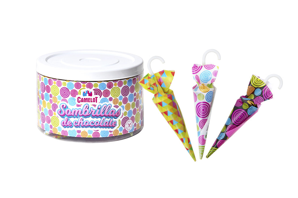 Paraguas de chocolate clásico con envoltorio tradicional
