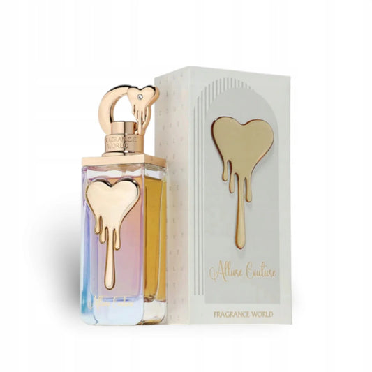 Perfume femenino Allure Couture Fragrance World 100 ml con notas de limón confitado, panacota y vainilla