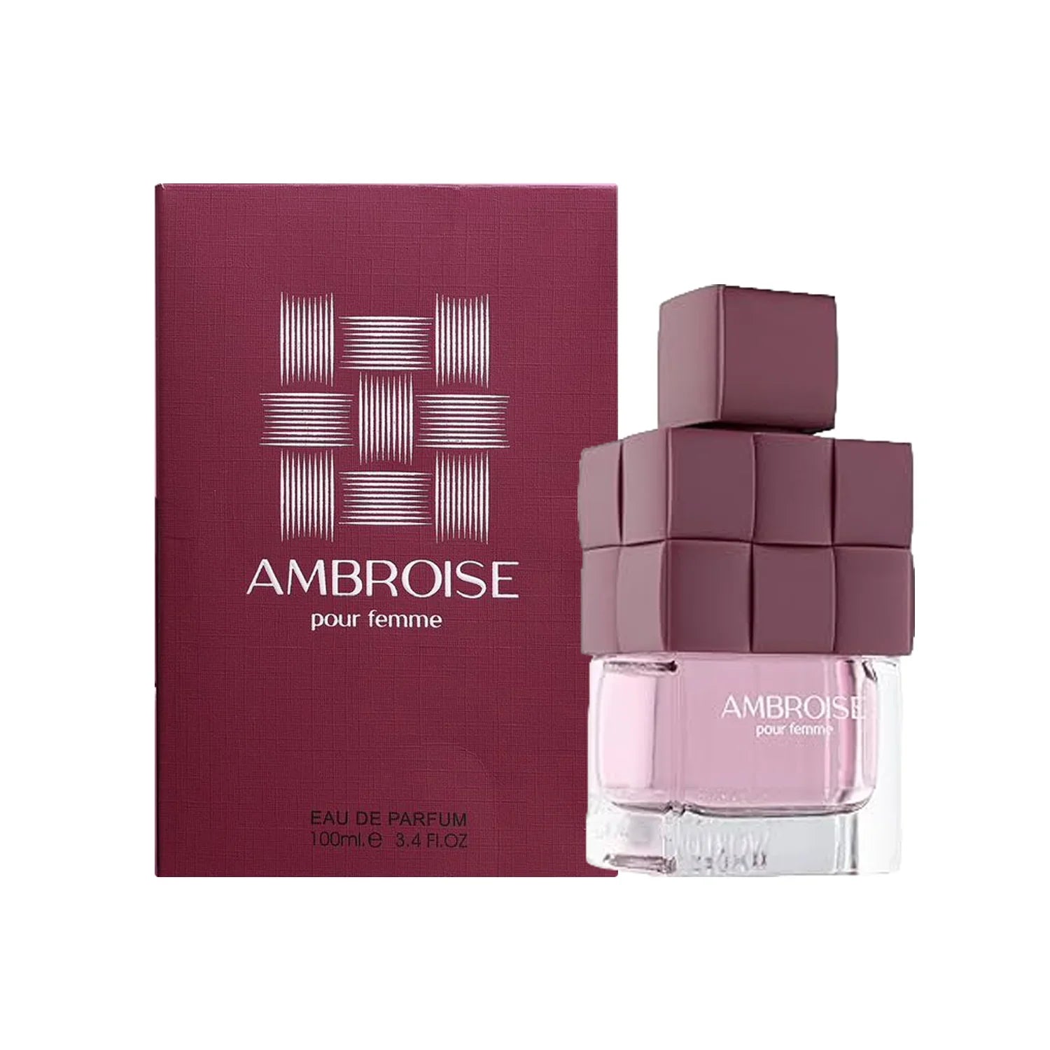 Perfume Ambroise Pour Femme Fragrance World con notas de cereza, frambuesa, rosa, oud y pachulí