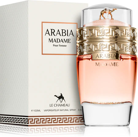 Perfume Arabia Madame de Le Chameau con notas de limón, naranja, bergamota, jazmín, rosa, pachuli, vainilla y vetiver