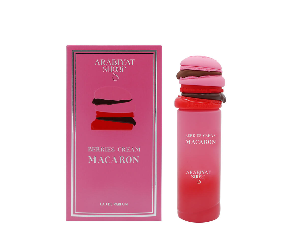 Perfume Berries Cream Macaron Arabiyat Sugar con notas de lichi, frambuesa y ámbar gris