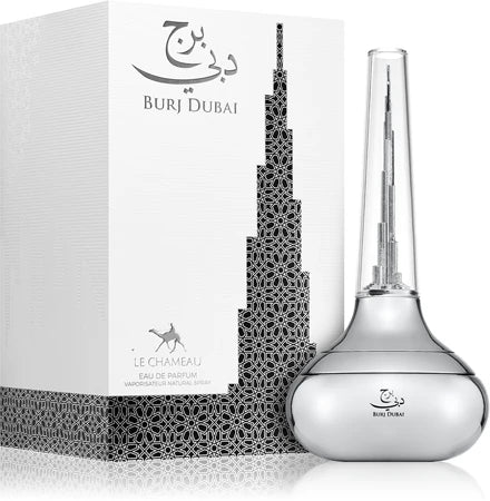 Perfume Burj Dubai de Le Chameau con notas de melocotón, flor de cerezo, piña, almizcle y pachuli