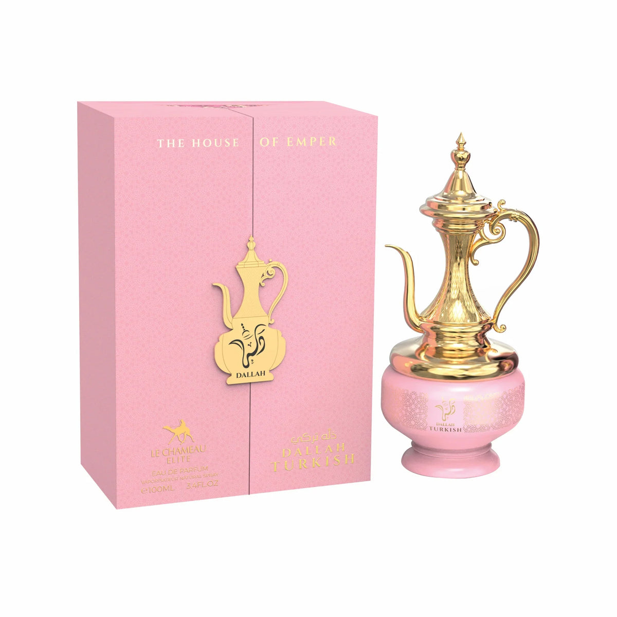 Perfume Dallah Turkish de Le Chameau con notas de pera, lichi, rosa turca, oud, incienso, ámbar, almizcle y vainilla.