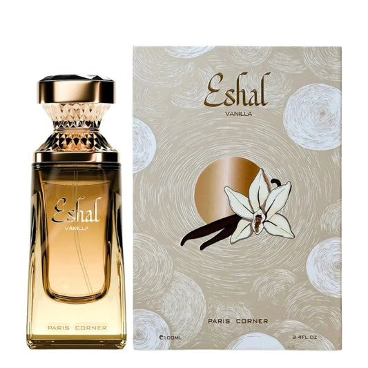 Perfume Eshal Vanilla Paris Corner con notas de azúcar, rosa, vainilla y caramelo
