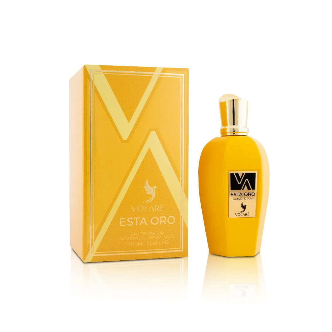 Perfume Esta Oro Volaré con notas de limón siciliano, jengibre, melón, vainilla y ámbar gris