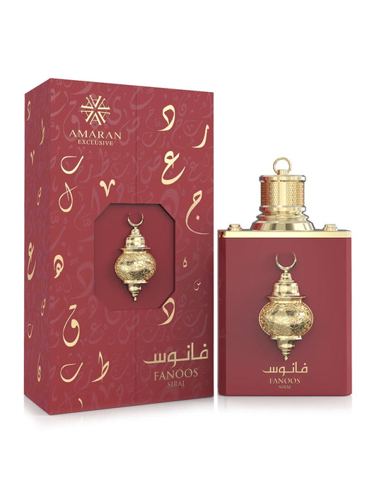 Perfume Fanoos Siraj de Amaran 100 ml con aroma afrutado, dulce, gourmand y avainillado