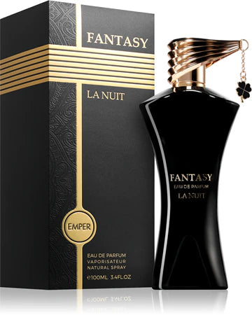 Perfume Fantasy La Nuit Emper con notas de flor de naranja, iris, almizcle blanco y ámbar
