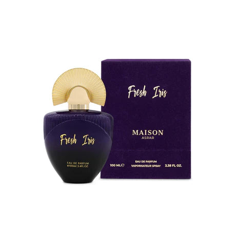 Perfume Fresh Iris Maison Asrar con notas de iris, chocolate, haba tonka y ámbar gris