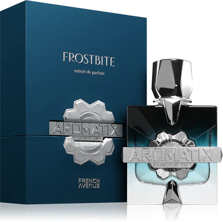 Perfume Frostbite Aromatix X French Avenue con notas de mango, moras azules, vainilla, ámbar y sándalo