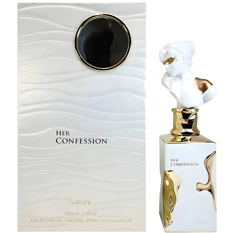 Perfume Her Confession Lattafa para mujer con notas de canela, nardos, jazmín, vainilla y haba tonka