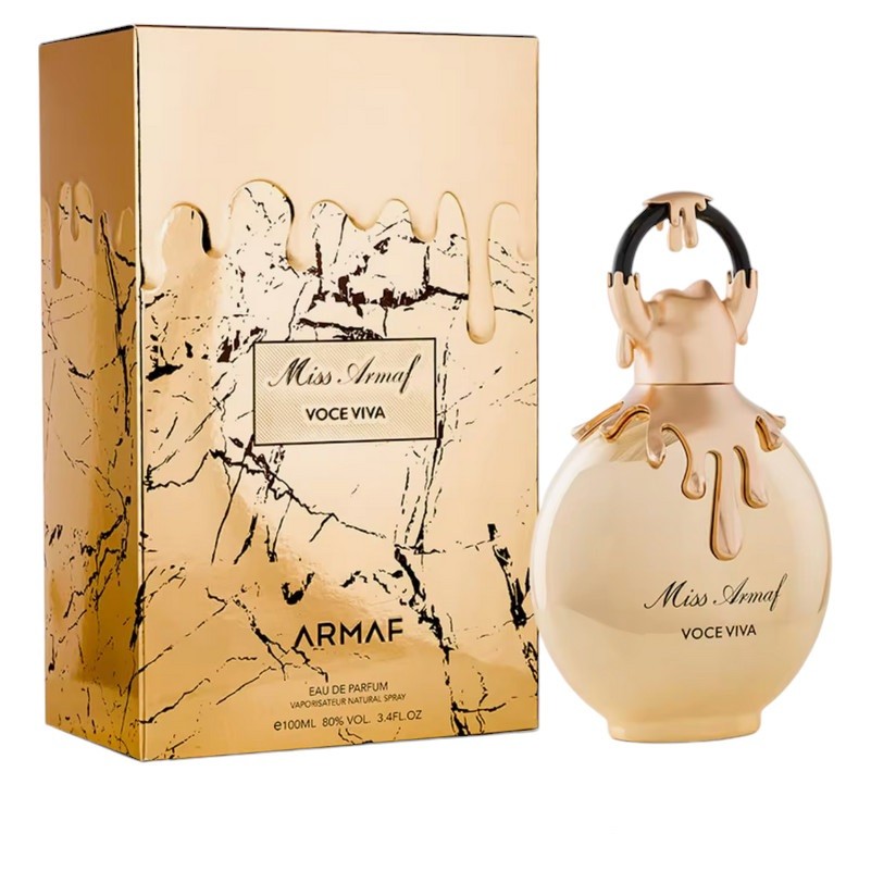 Perfume Miss Armaf Voce Viva Armaf con notas de melocotón, maracuyá, praliné y sándalo