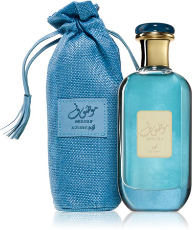 Perfume Mousuf Azure Ard Al Zaafaran con notas de bergamota, lima, violeta y ámbar