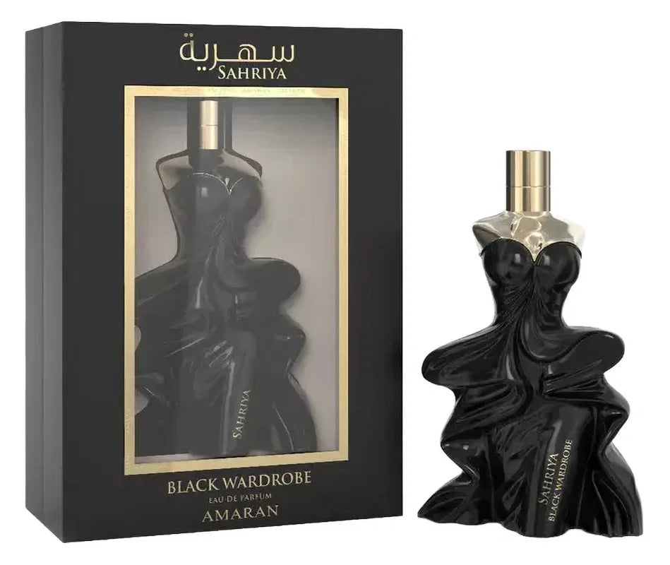 Perfume Sahriya Black Wardrobe Amaran con notas de frambuesa, fresa, tuberosa, vainilla y sándalo
