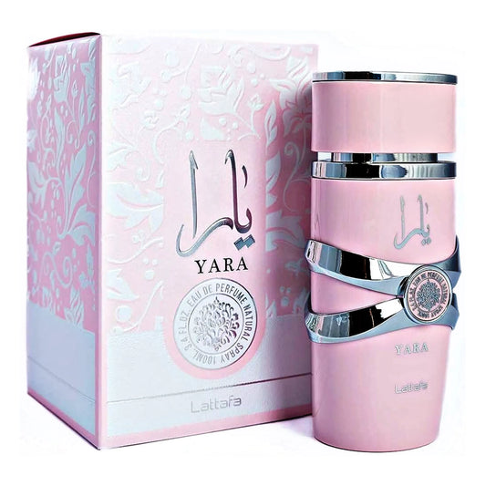 Perfume Yara Rosa Lattafa 100 ml fragancia dulce tropical con vainilla y almizcle