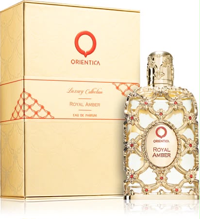 Perfume Royal Amber de Orientica unisex con notas de bergamota, melón, piña, ámbar, vainilla y almizcle.