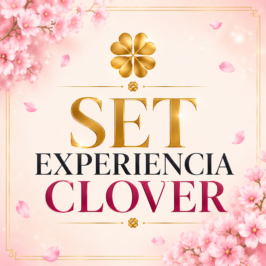 Set Experiencia Clover de Clover Chic Shop con diseño elegante floral y experiencia de perfumes árabes sorpresa.