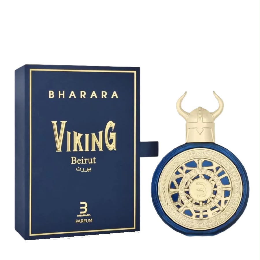 Perfume Viking Beirut de Bharara para hombre con notas de bergamota, limón, salvia, vetiver, pachulí y haba tonka.
